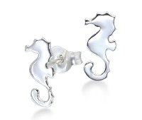 Silver Seahorse Stud Earrings STS-3656